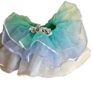 Weissman Little Girls Small 3 Tier Tutu Dance Dress Up Blue Green Gray Ruffle